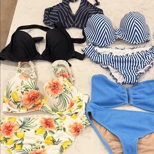 32 D/DD Tops & M Bottoms Bikini Bundle